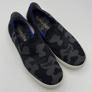 Rothy’s The Original Slip On Gray Camo Flat Sneakers Size 9 comfy washable knit